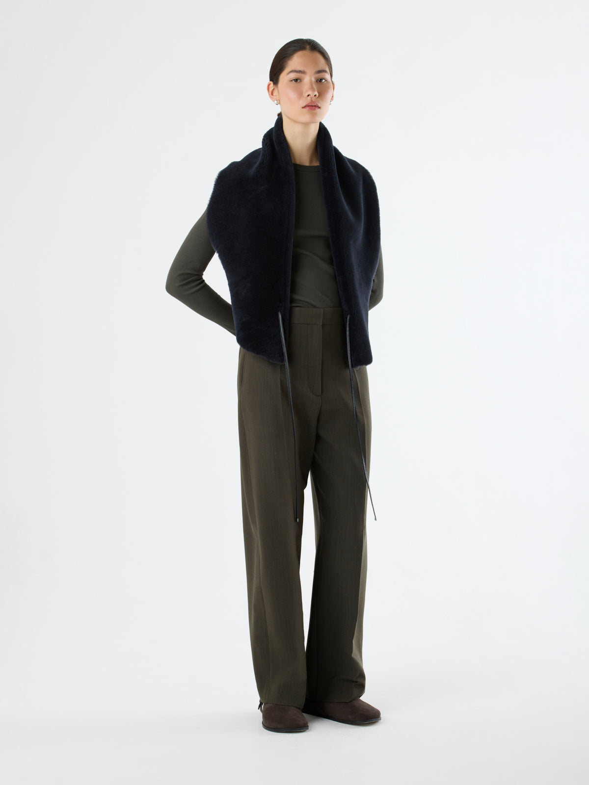 Merino Shearling Shawl Scarf