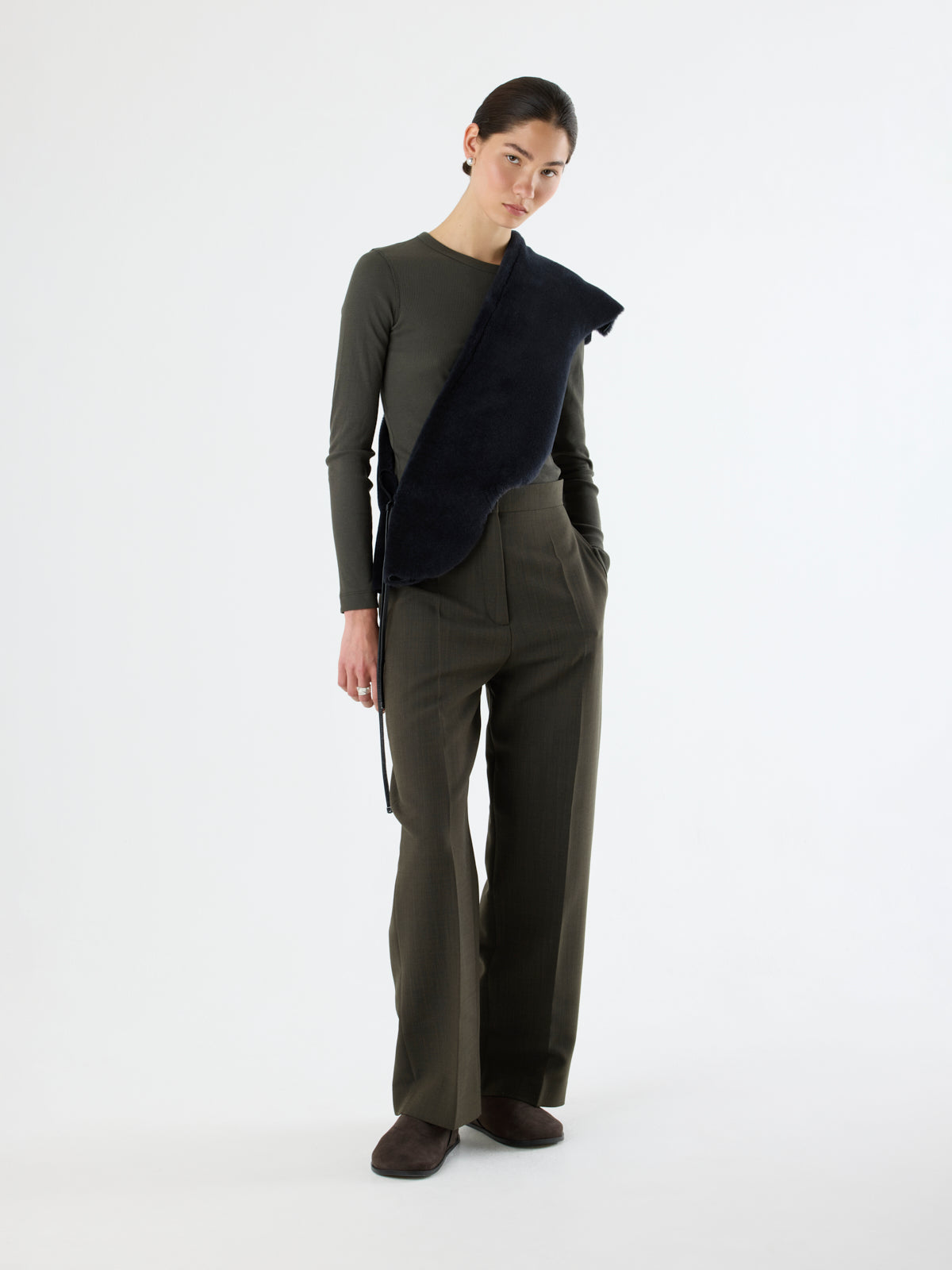 Merino Shearling Shawl Scarf