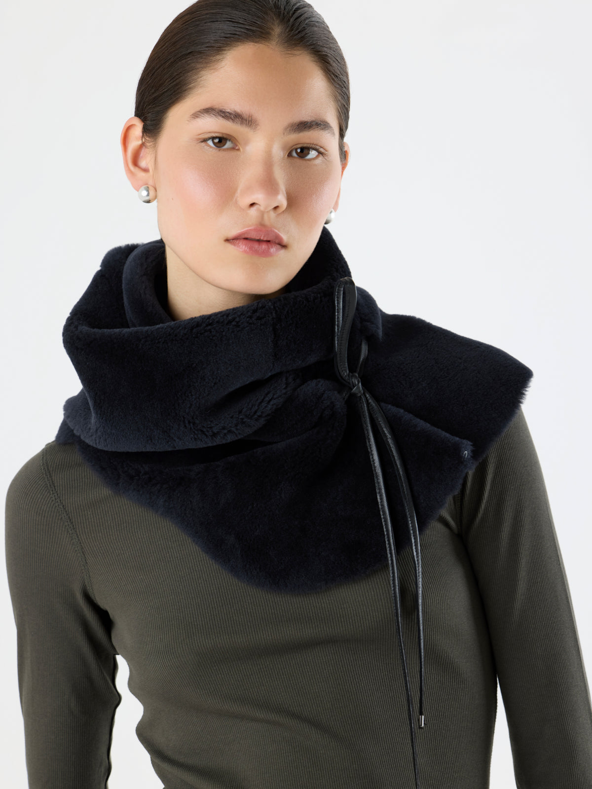 Merino Shearling Shawl Scarf