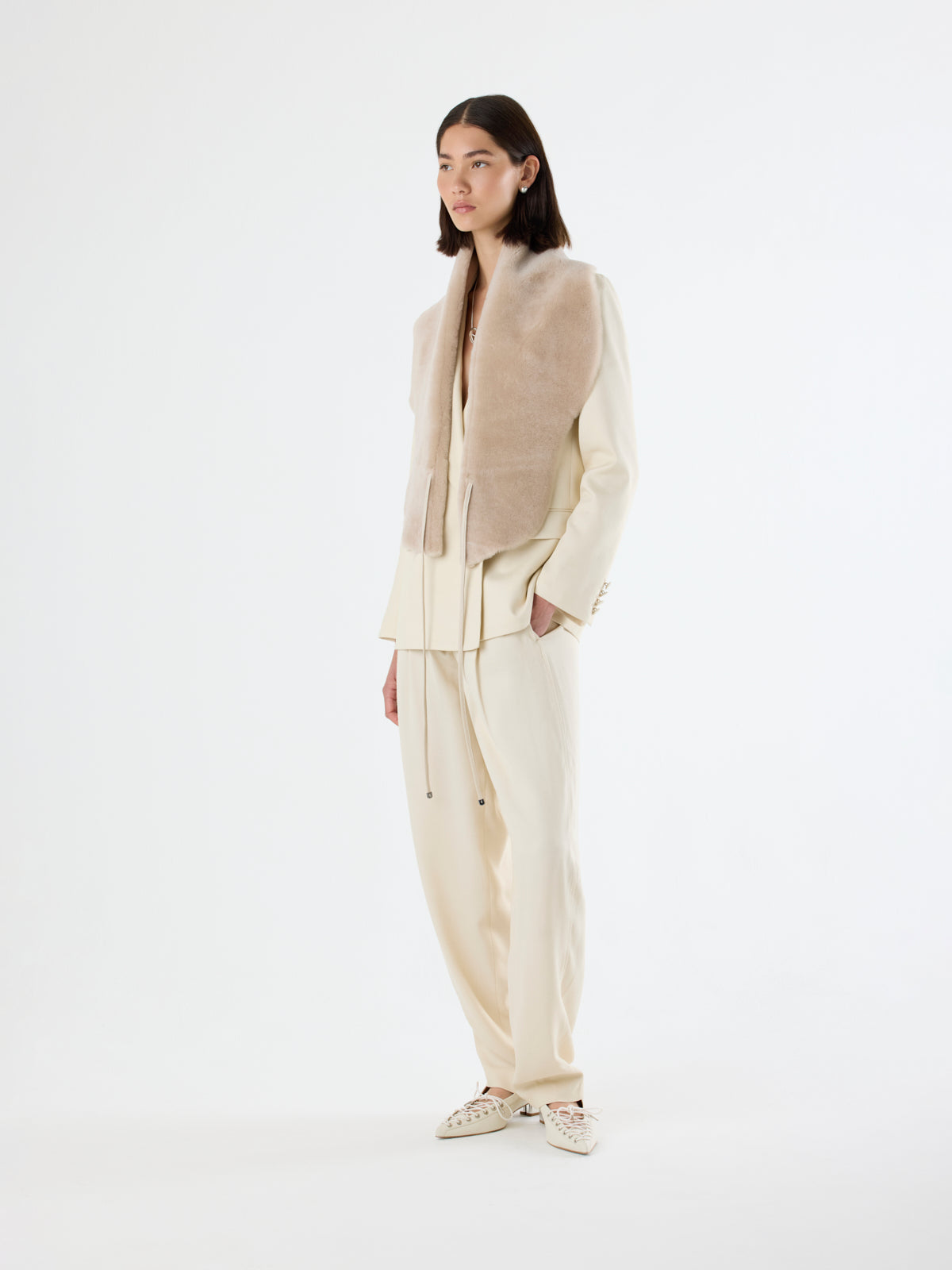 Merino Shearling Shawl Scarf