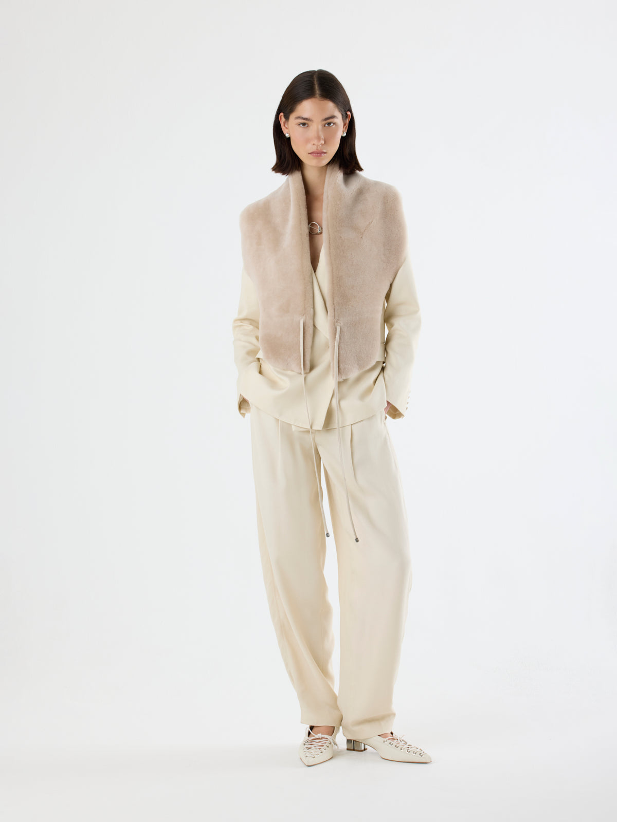 Merino Shearling Shawl Scarf