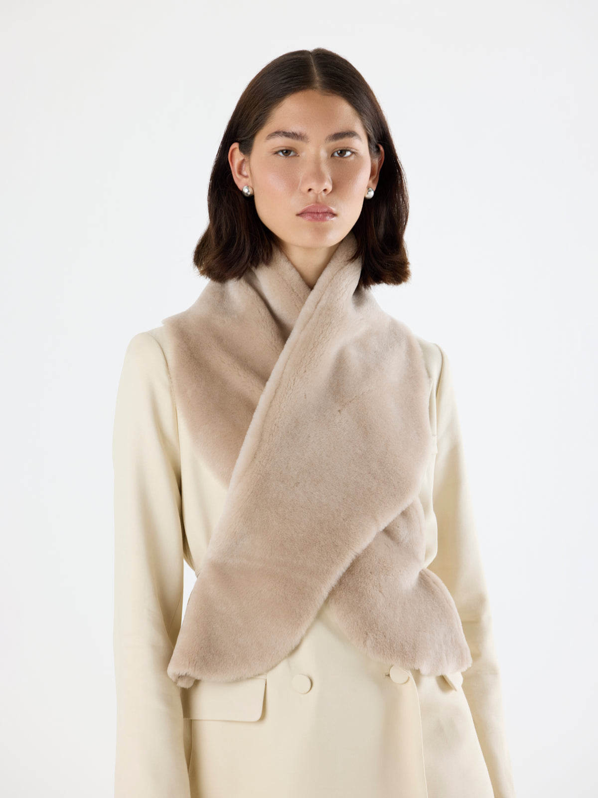 Merino Shearling Shawl Scarf