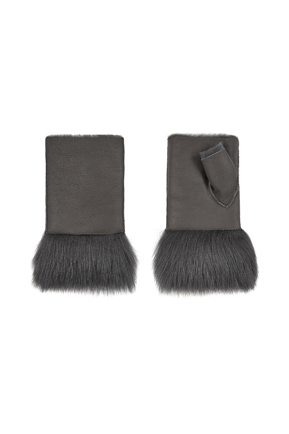 Mini Grey Shearling Mittens | Womens | Gushlow & Cole - cut out