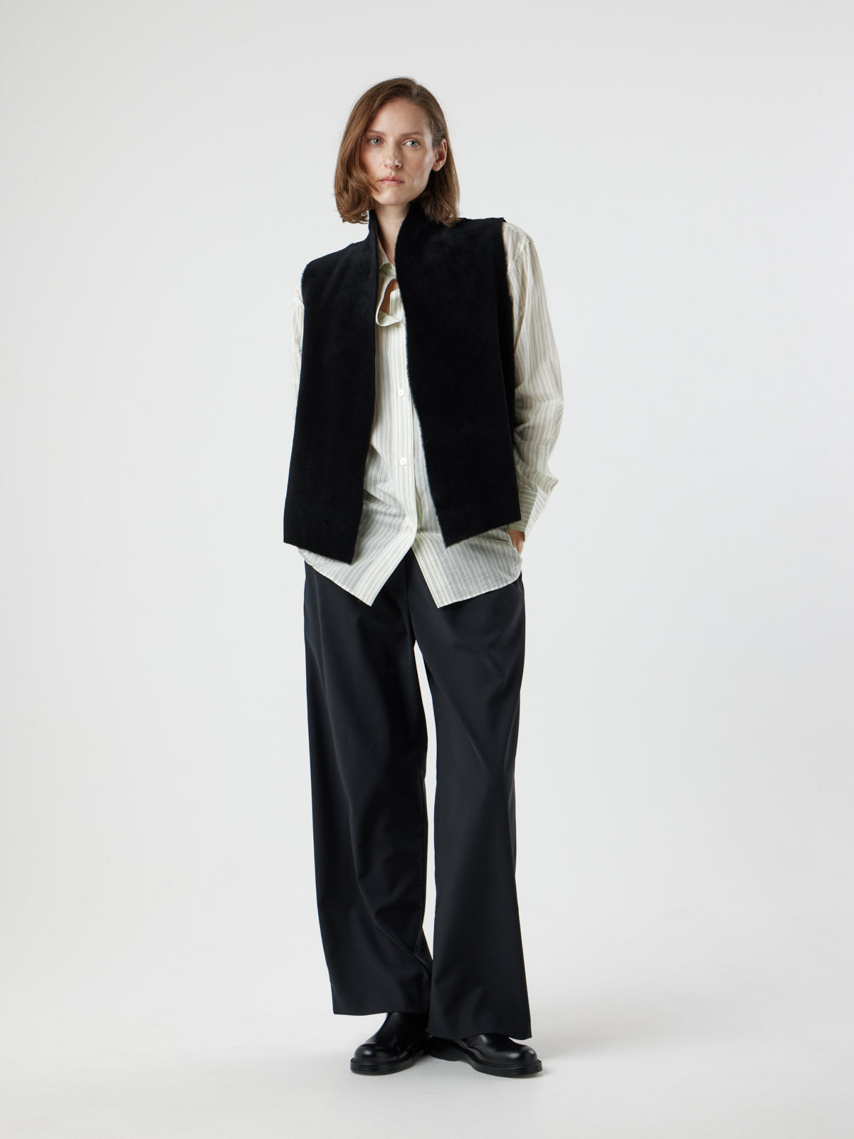 Natural Edge Shearling Gilet