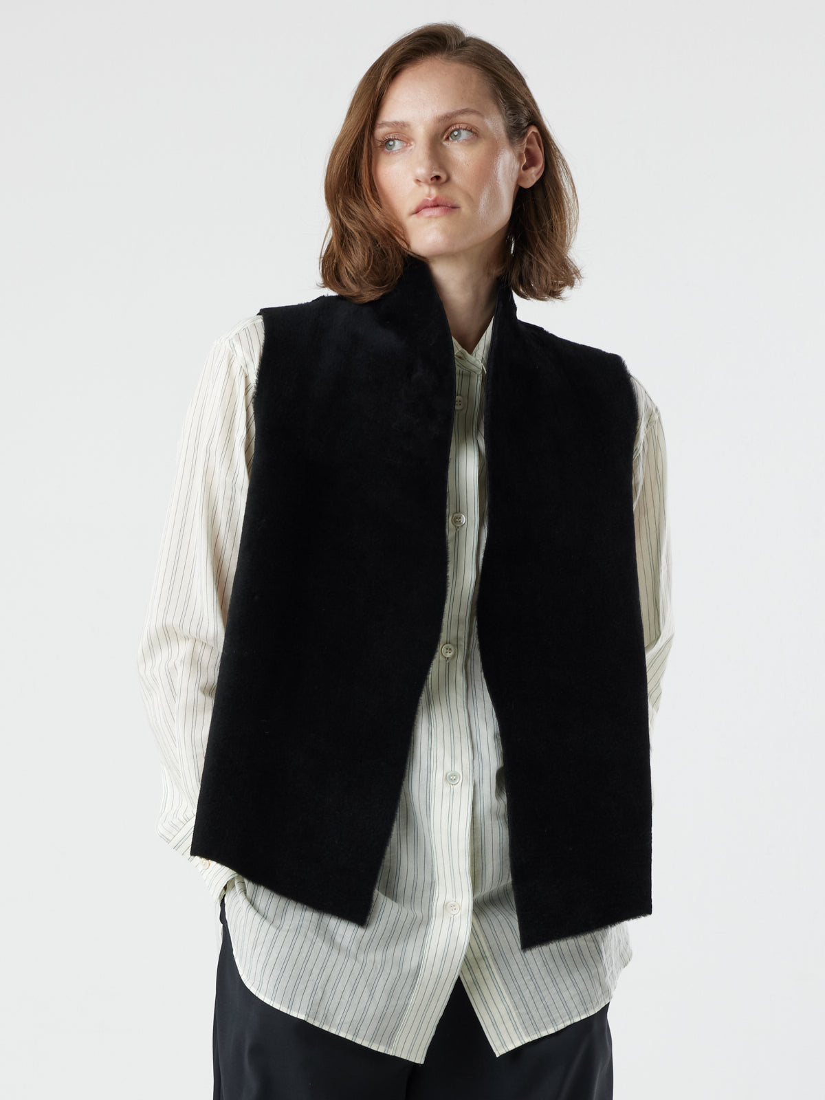 Natural Edge Shearling Gilet