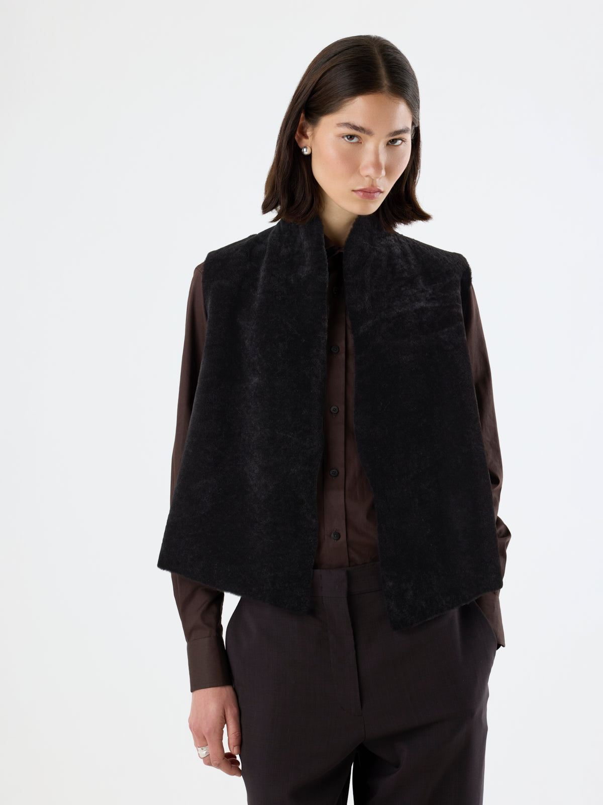 Natural Edge Shearling Gilet