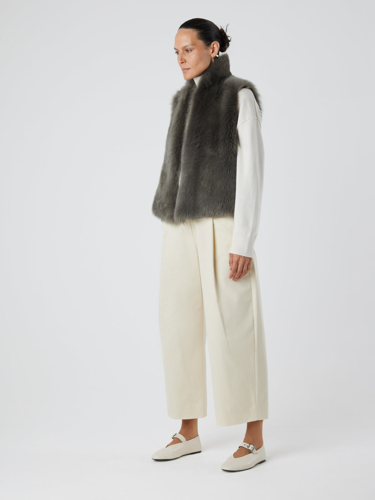 Natural Edge Shearling Gilet