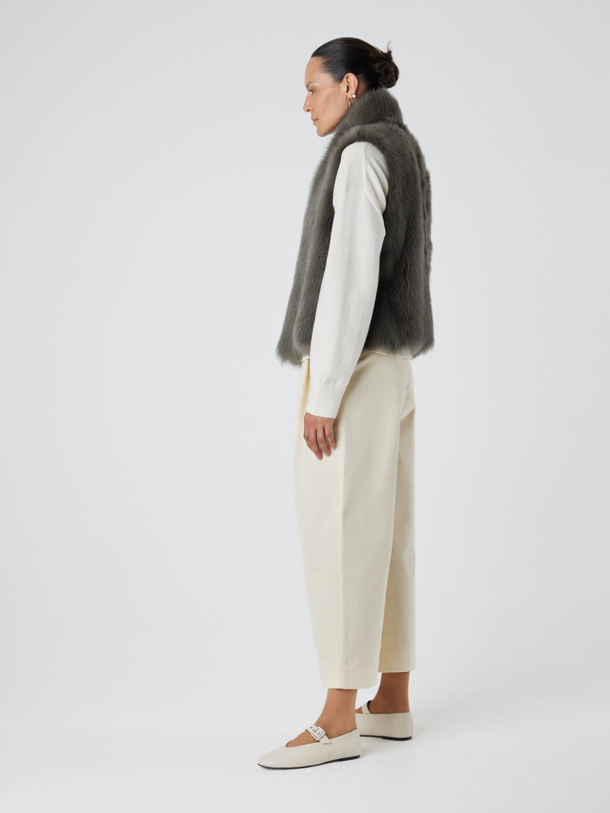 Natural Edge Shearling Gilet