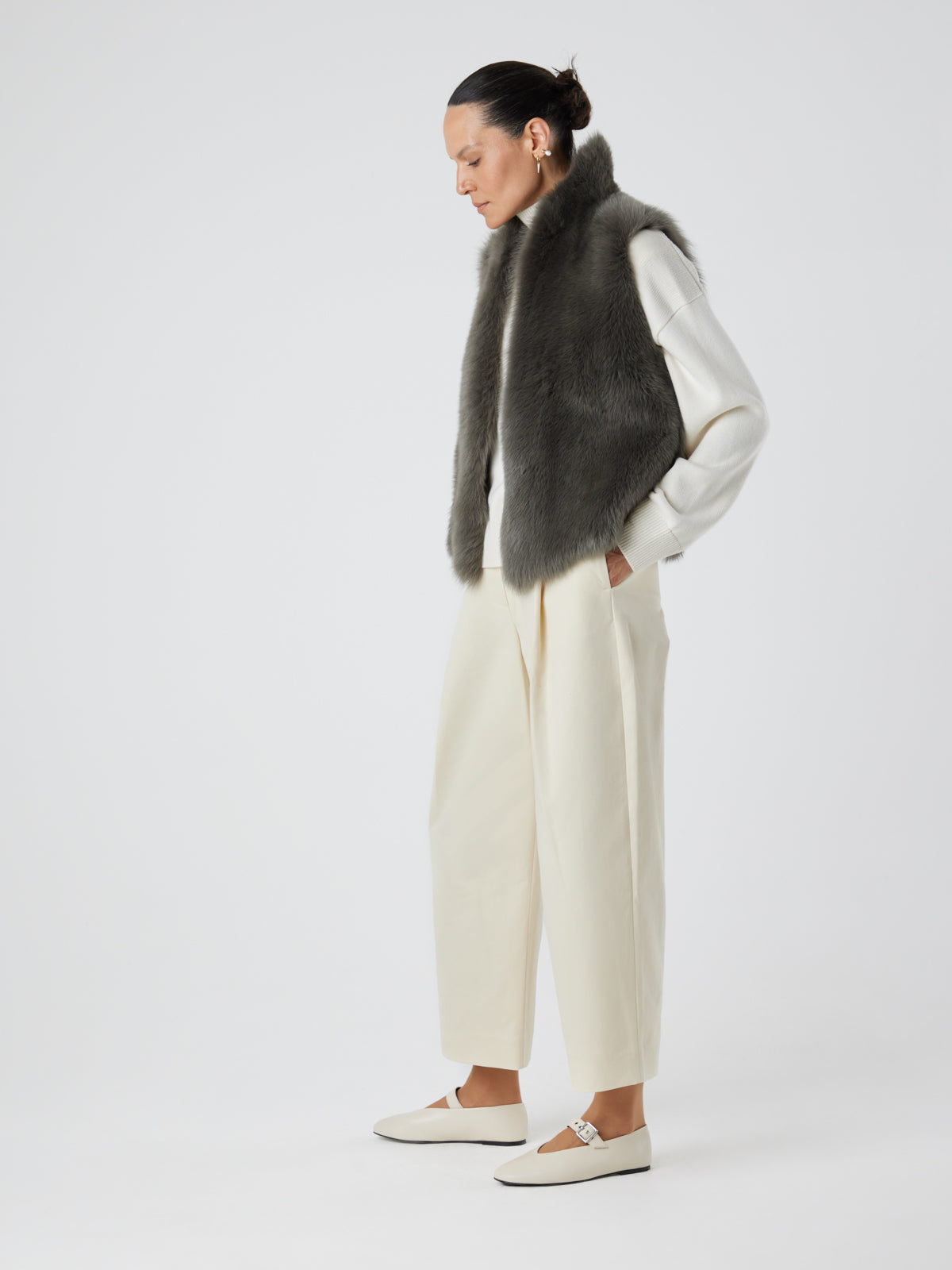 Natural Edge Shearling Gilet