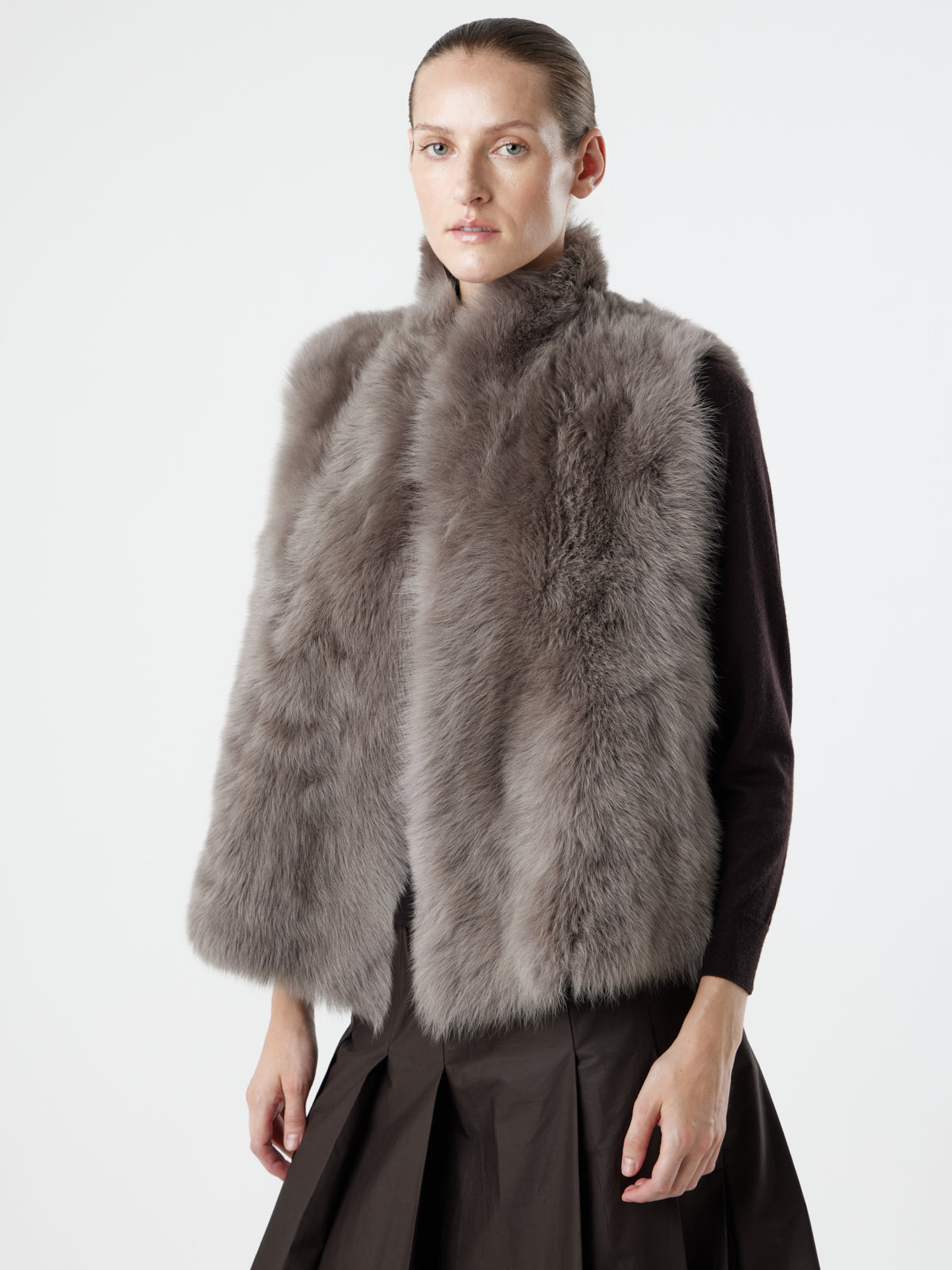 Natural Edge Shearling Gilet