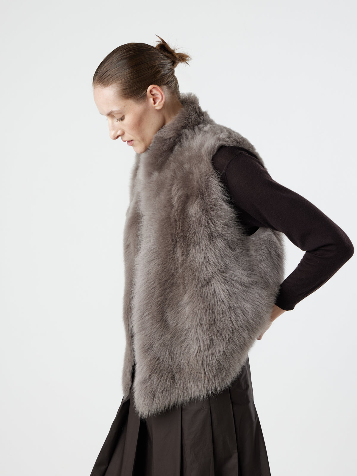 Natural Edge Shearling Gilet