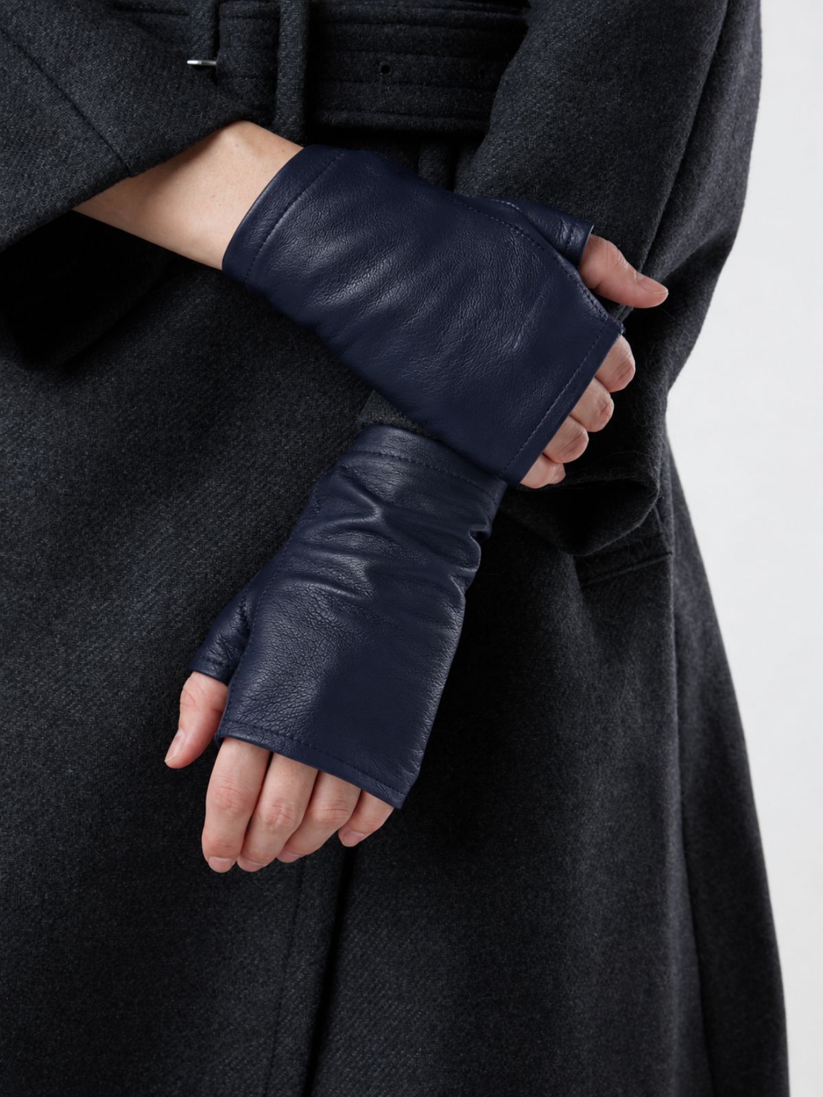 Leather fingerless Gloves