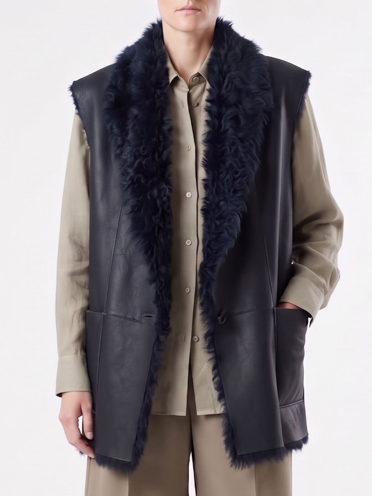 Stand Collar Taper Gilet