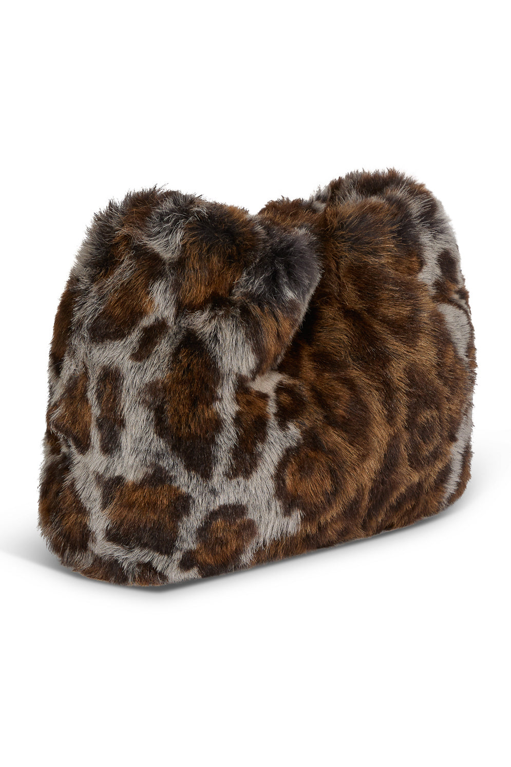 Ocelot Print Soft Shearling Clutch Bag | Womens | Gushlow & Cole - cut out side