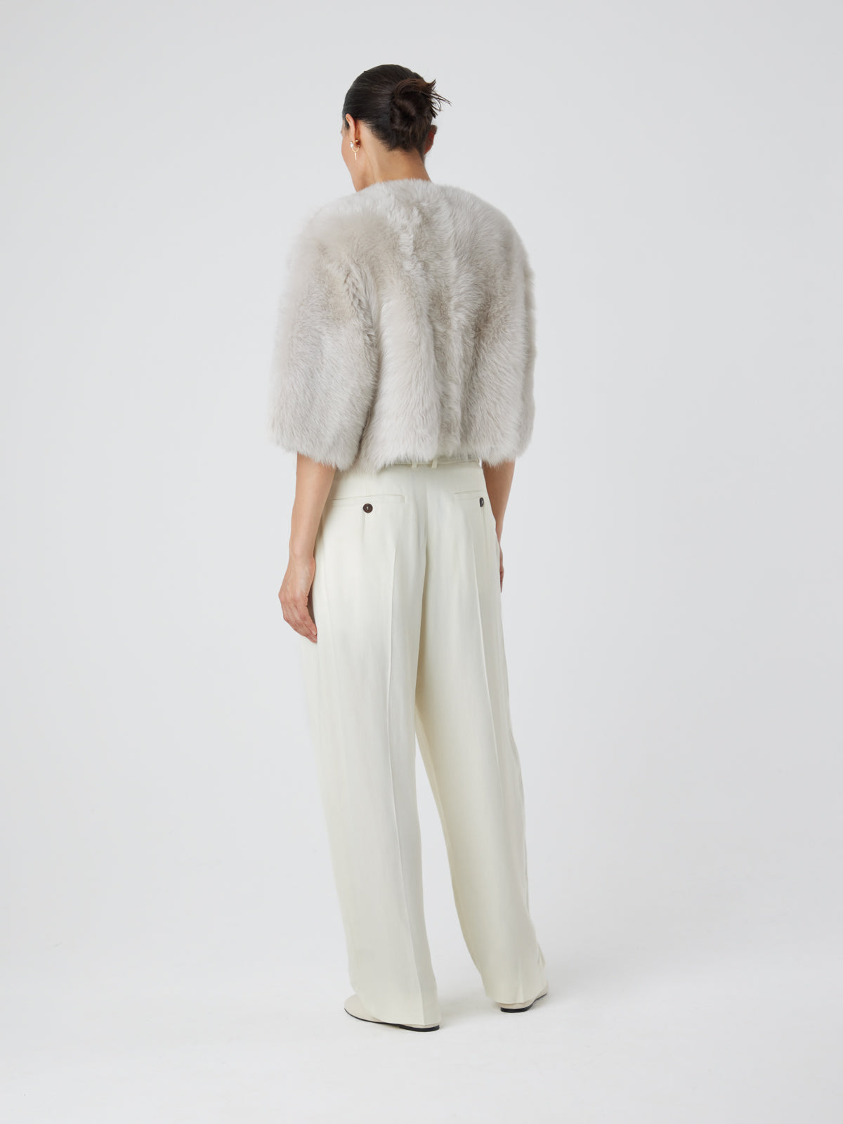 Crop Sleeve Shearling Jacket