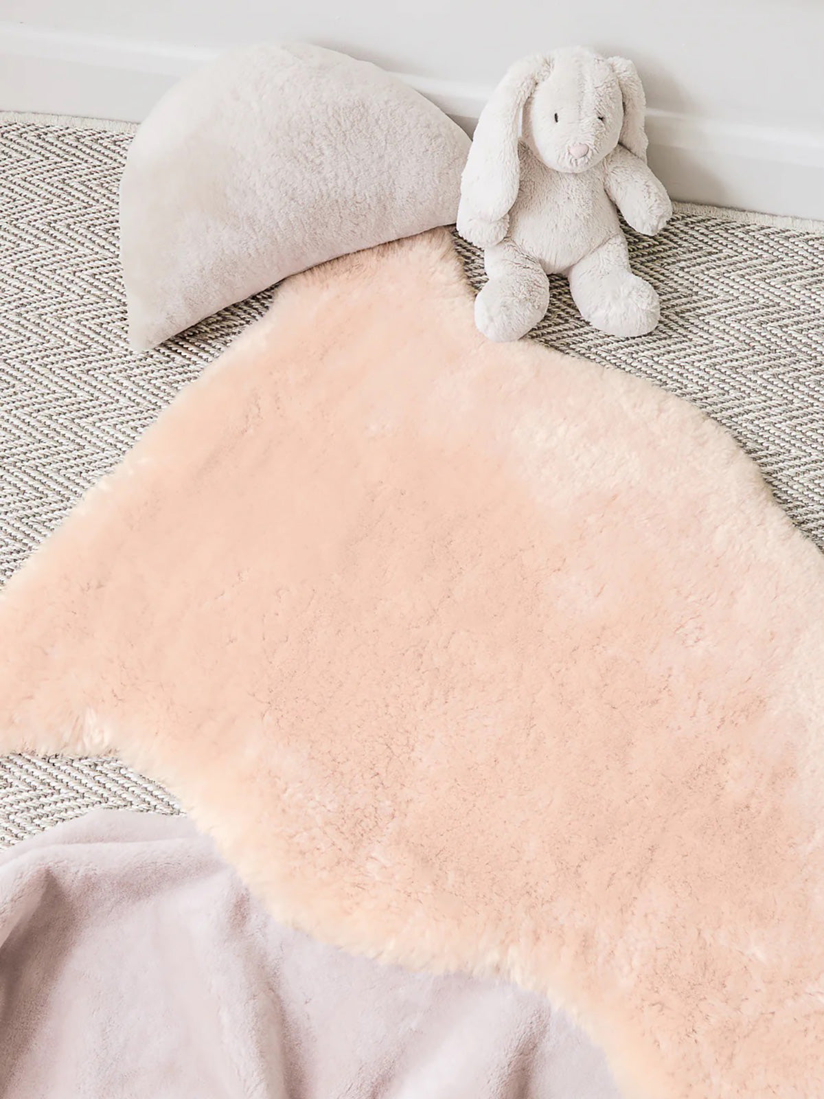 Pink Sheepskin Baby Rug | Kids | Gushlow & Cole - lifestyle image