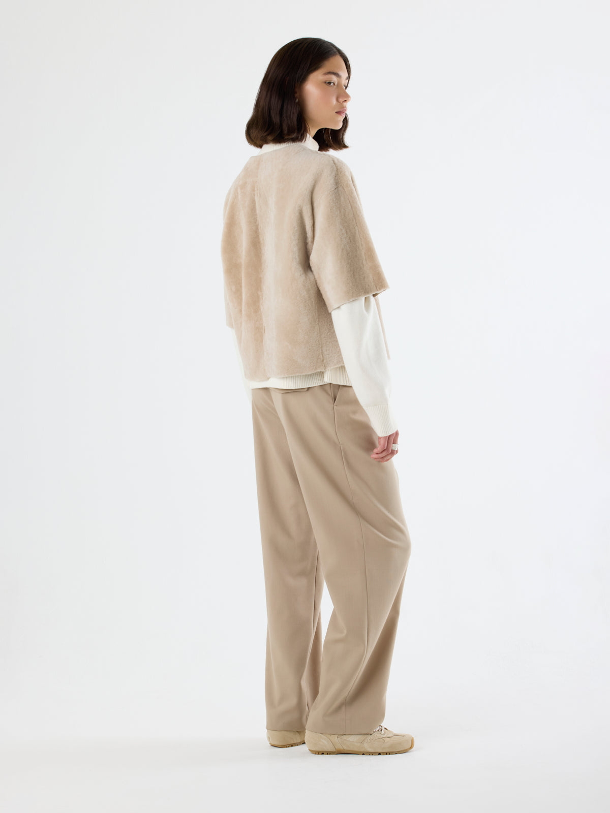 Lightweight Short Sleeve Shearling Cardigan