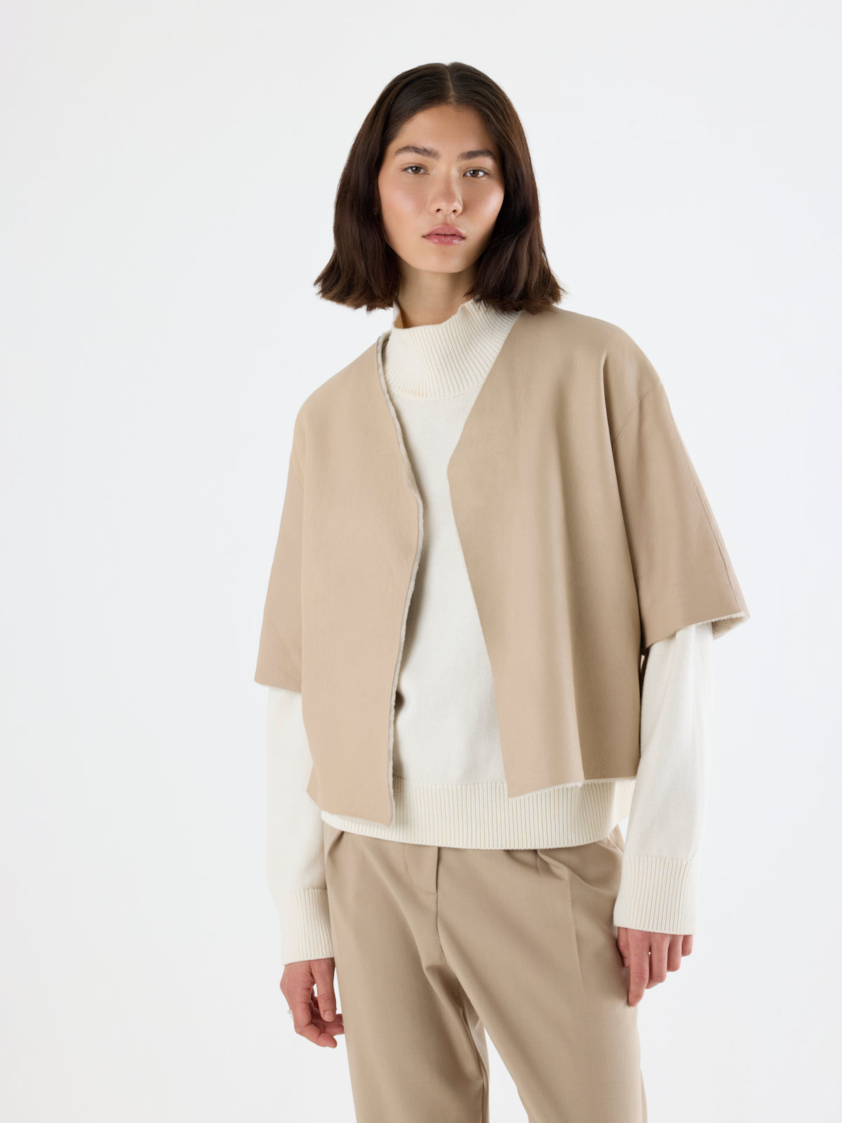 Lightweight Short Sleeve Shearling Cardigan