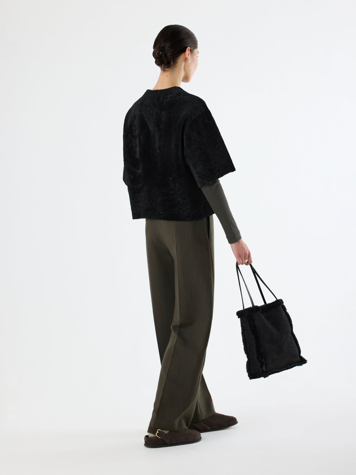 Lightweight Short Sleeve Shearling Cardigan