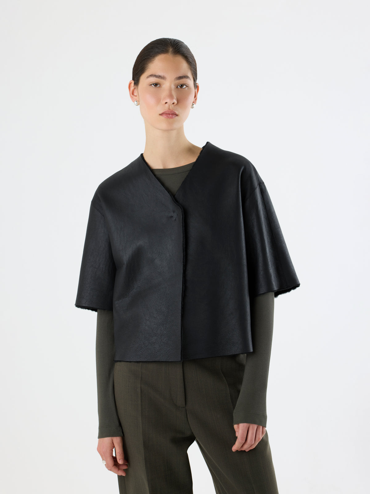 Lightweight Short Sleeve Shearling Cardigan