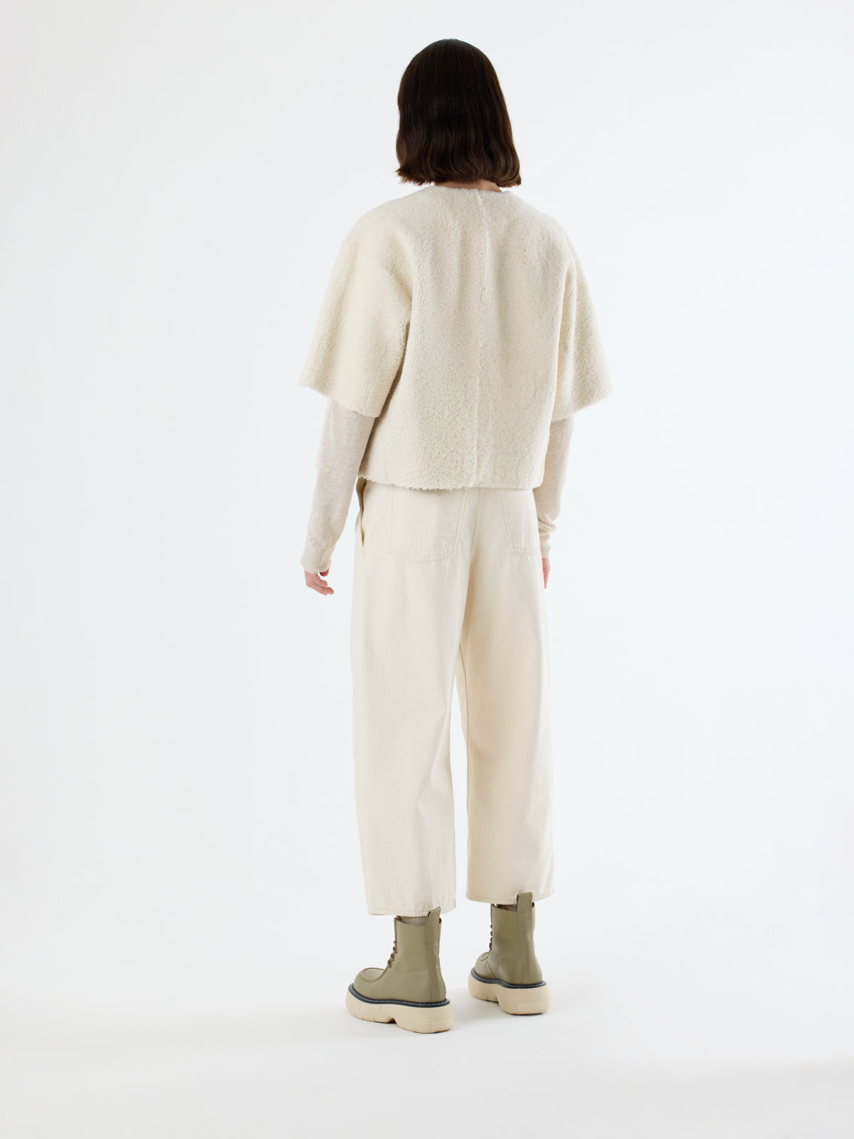 Short Sleeve Shearling Cardigan