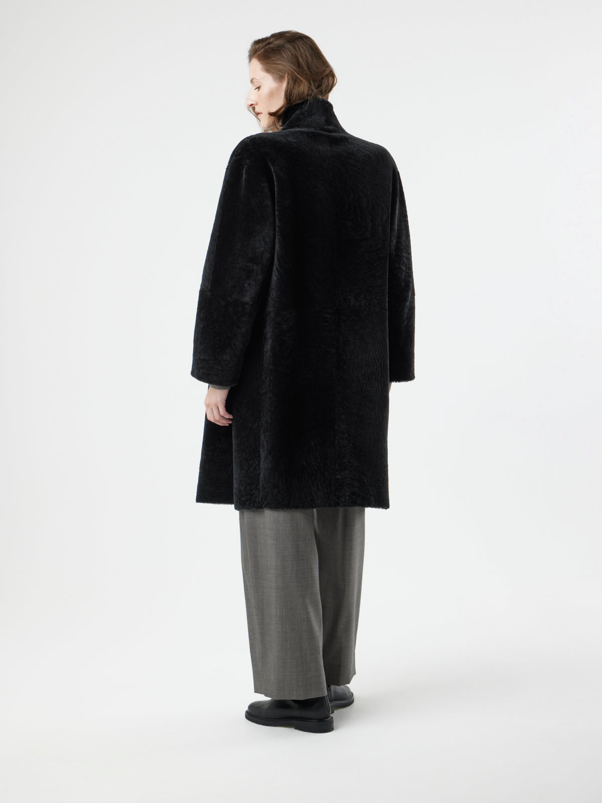 Stand Collar Shearling Coat