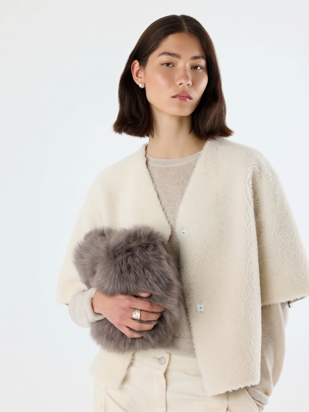 Soft Shearling Clutch