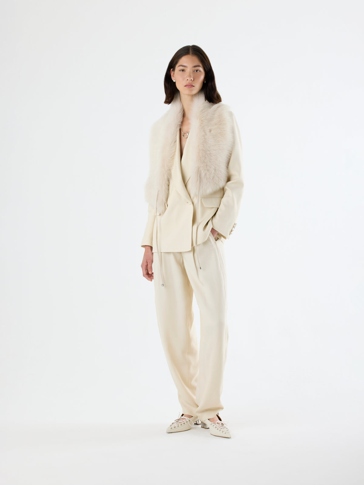 Toscana Shearling Shawl Scarf