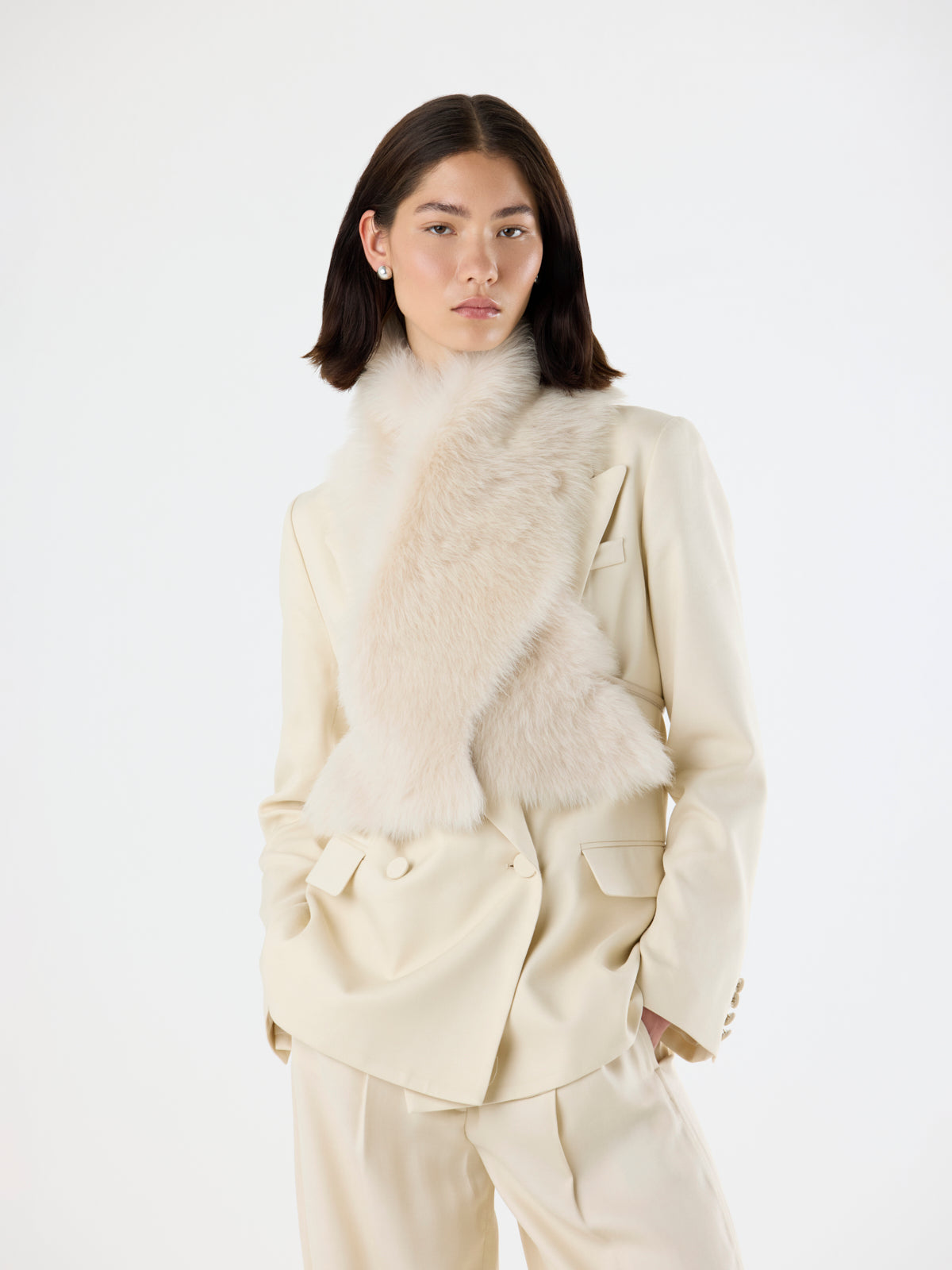 Toscana Shearling Shawl Scarf