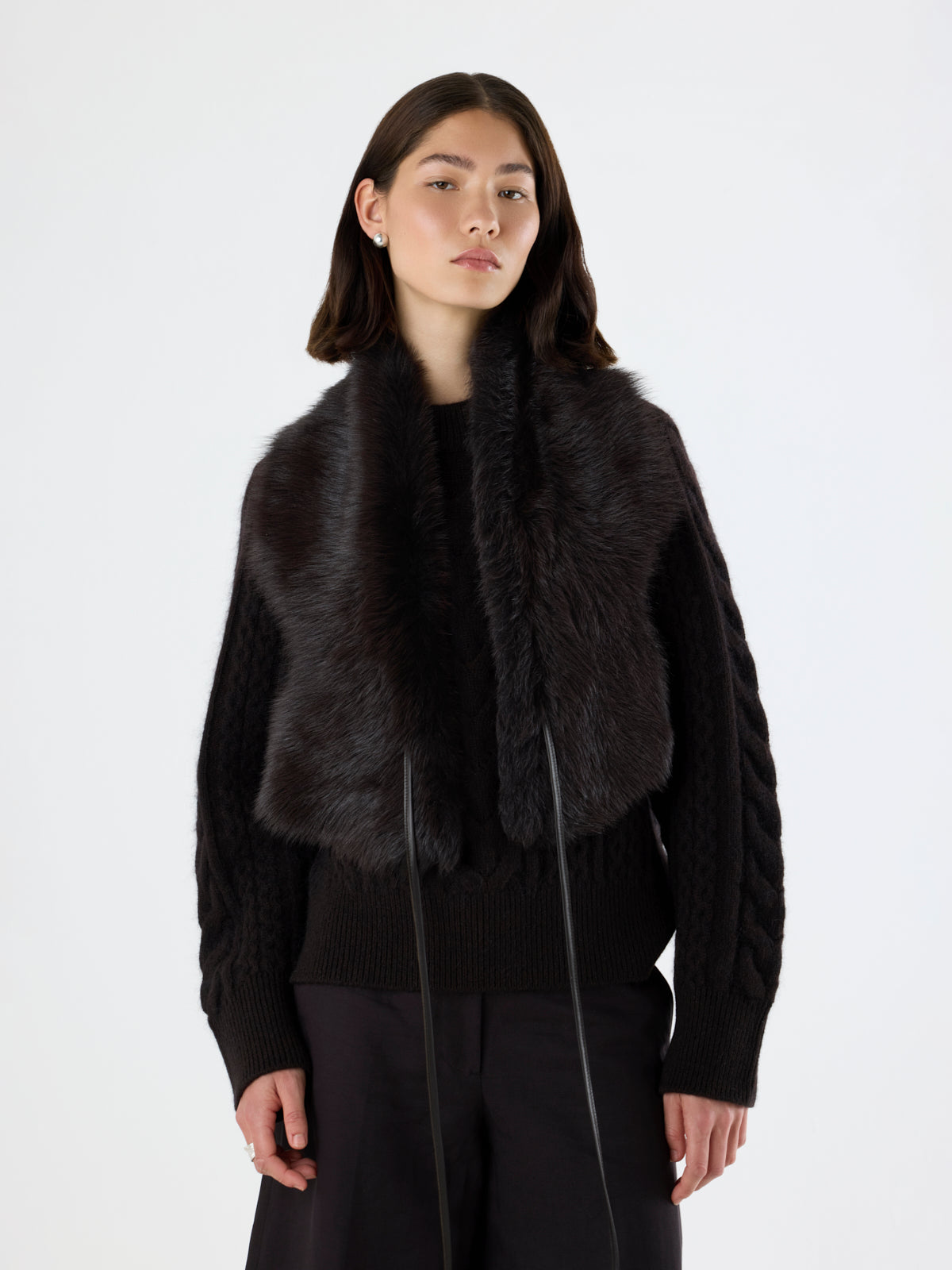 Toscana Shearling Shawl Scarf