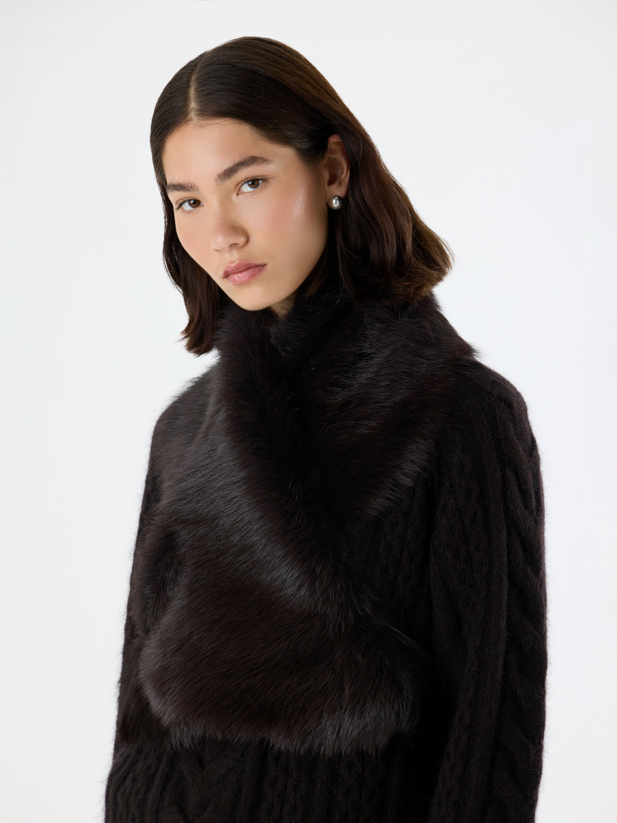 Toscana Shearling Shawl Scarf