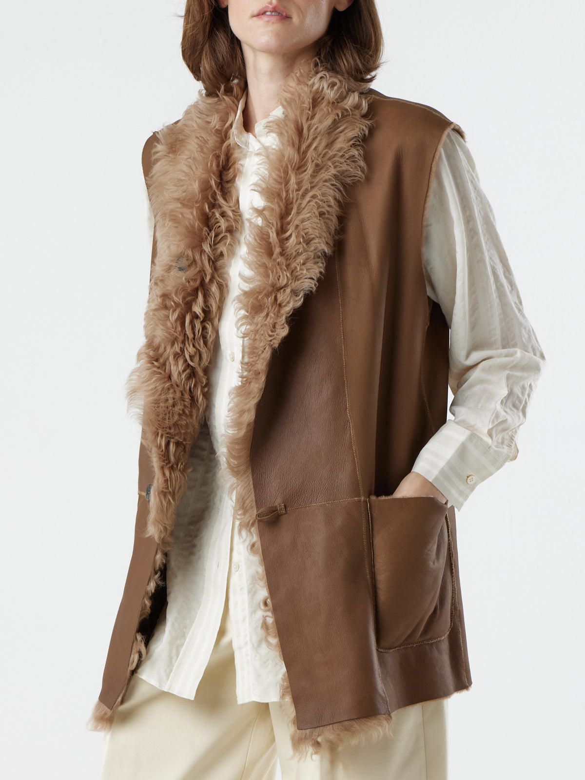 Stand Collar Taper Gilet