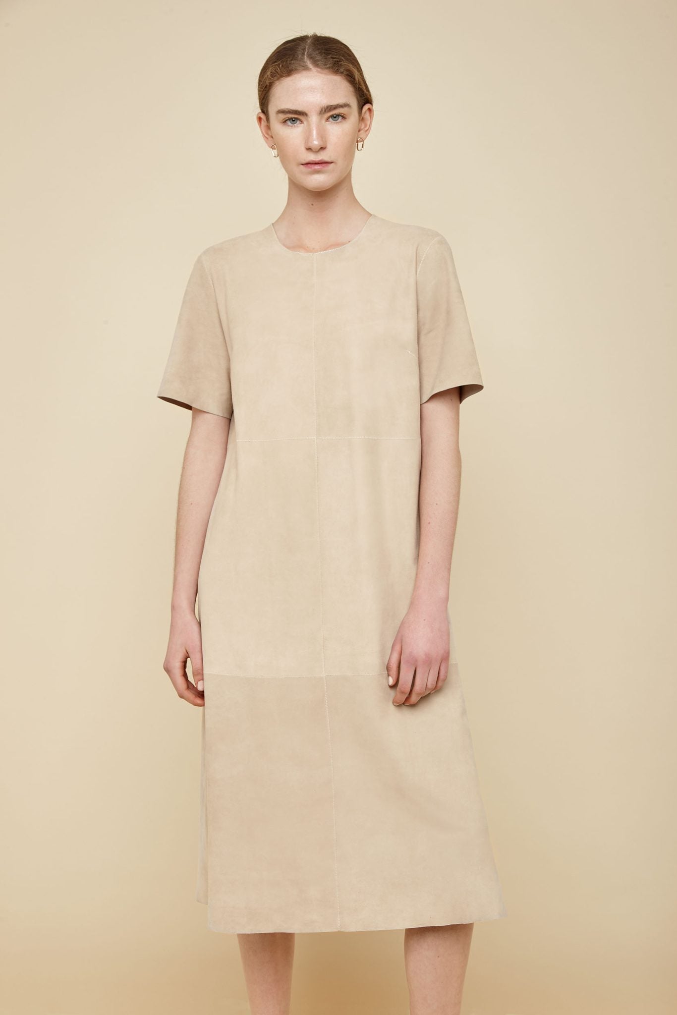 cream suede t shirt dress - women | gushlow and Cole - DTSHS1-ECR - 36902