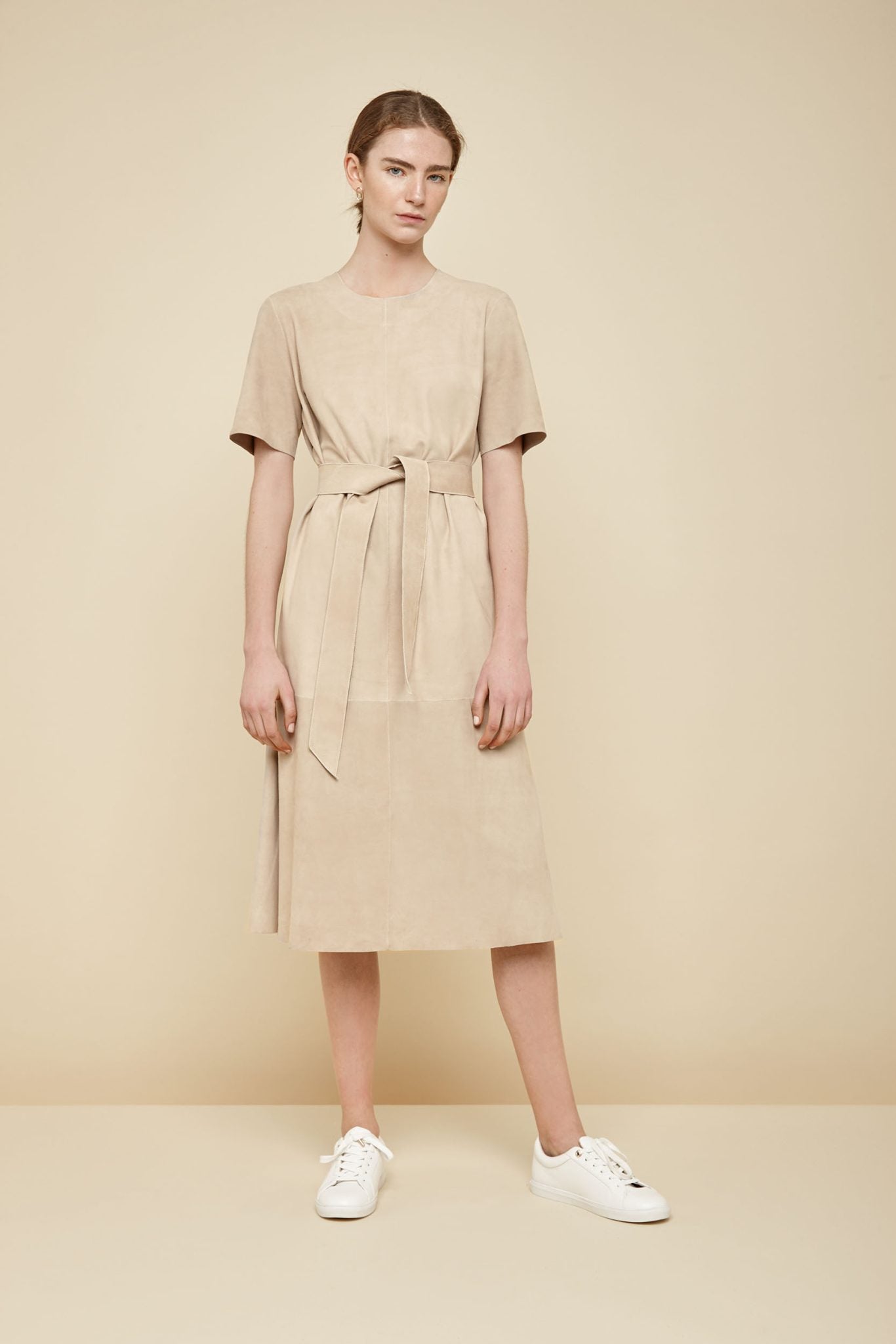 cream suede t shirt dress - women | gushlow and Cole - DTSHS1-ECR - 36944
