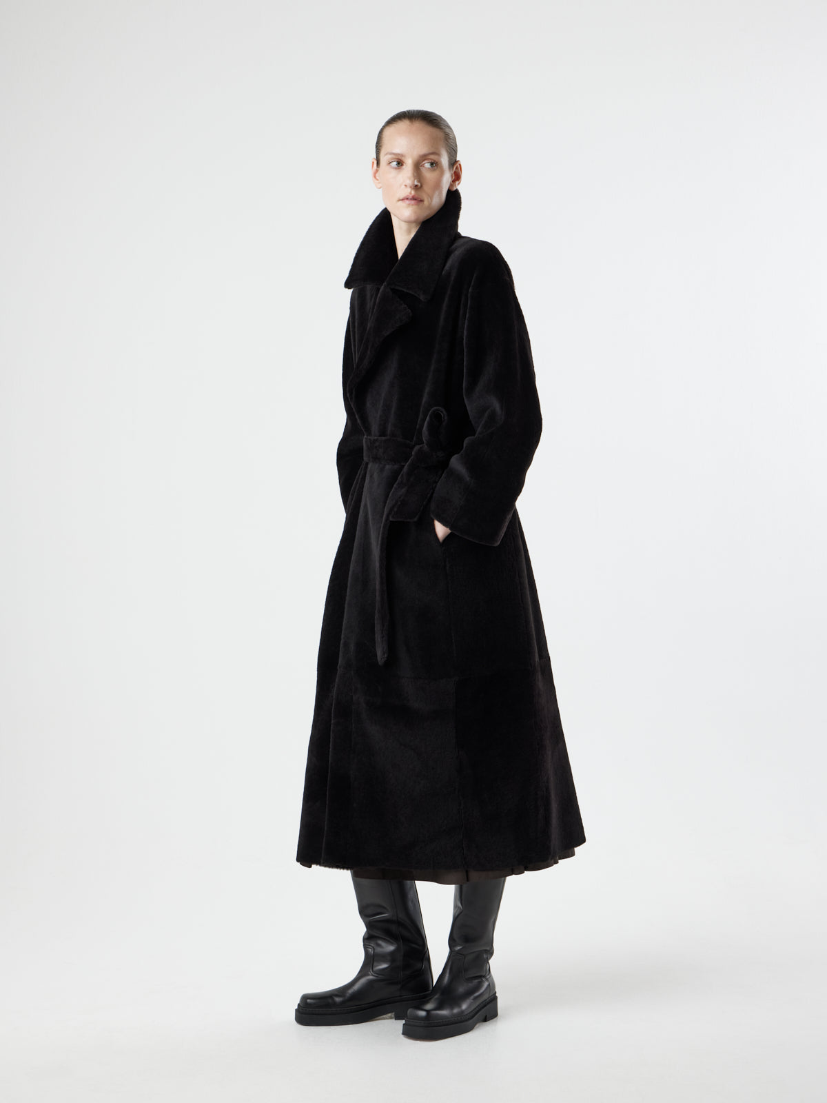 Shearling Trench Coat