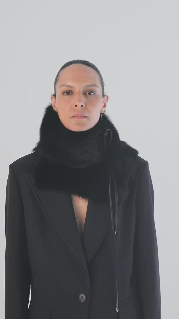 Storm Green Shearling Shawl Scarf | Womens | Gushlow & Cole