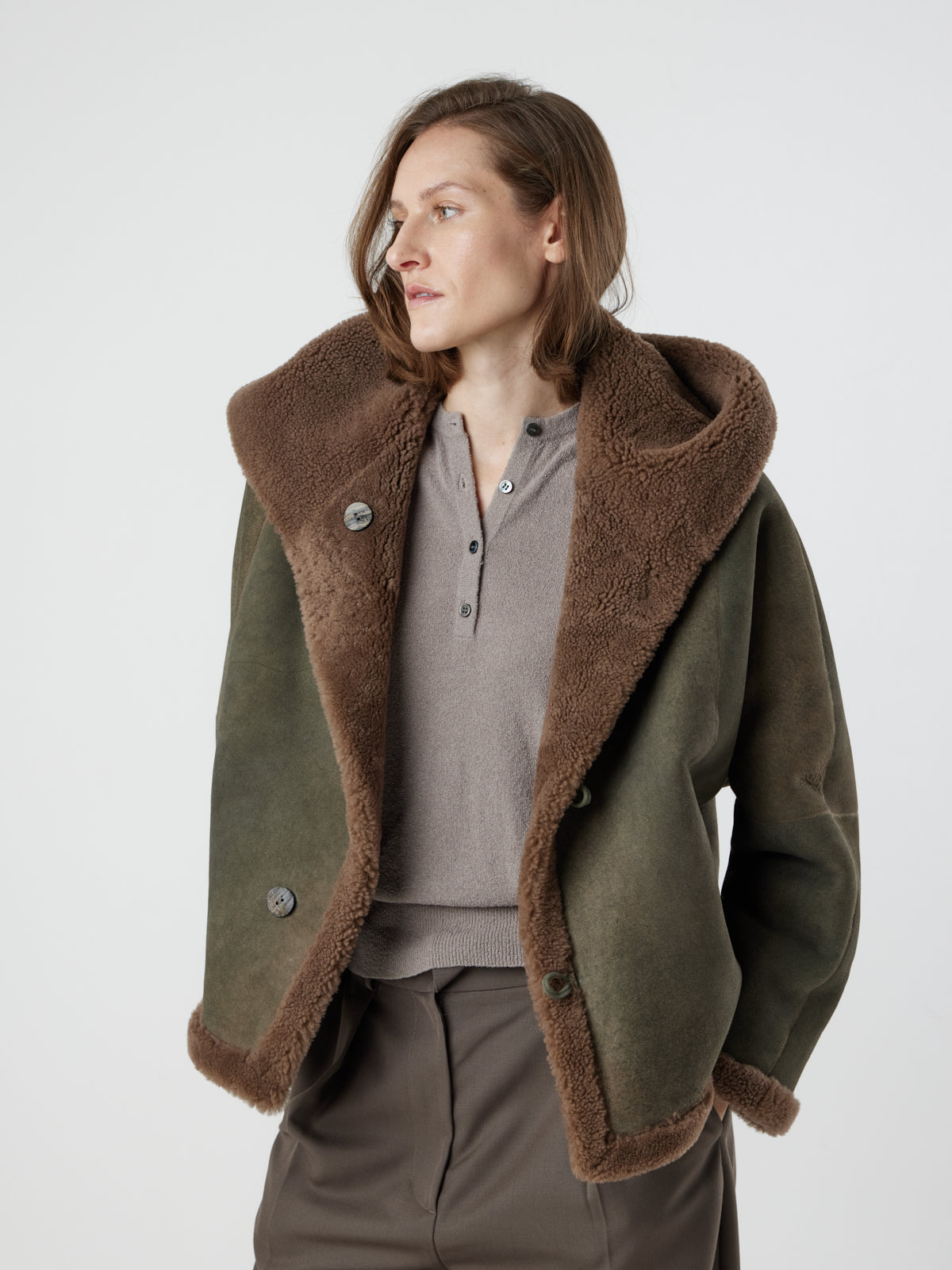 Hooded Shearling Jacket