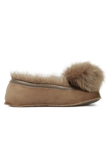 Brown Shearling Ballet Slippers - women | gushlow and cole - cell image 2