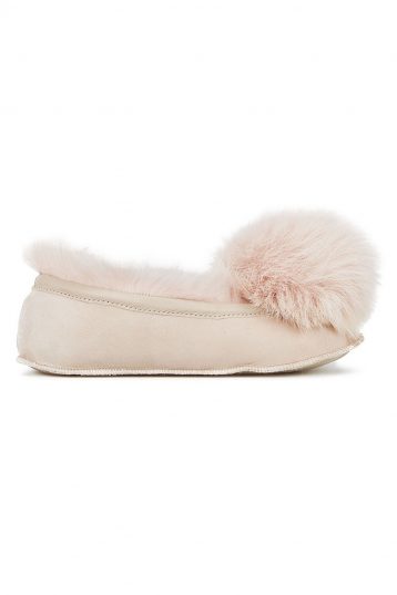 pink Shearling Ballet Slippers - women | gushlow and cole - cell image 2