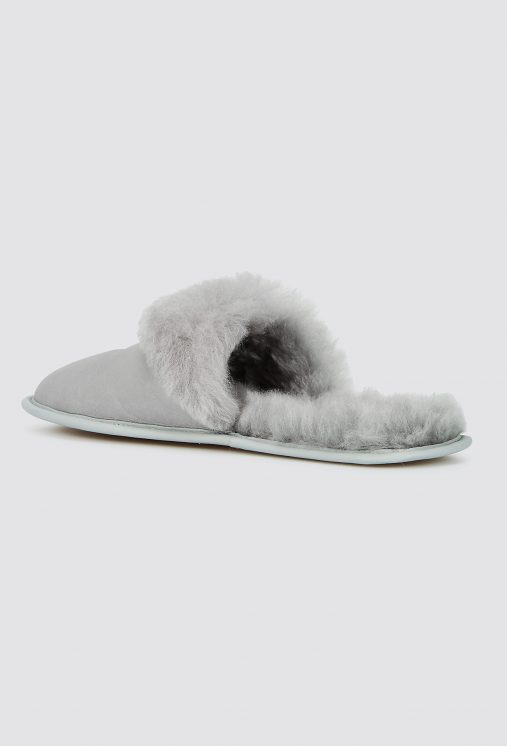 Grey Shearling Travel Slider Slippers | Gushlow & Cole