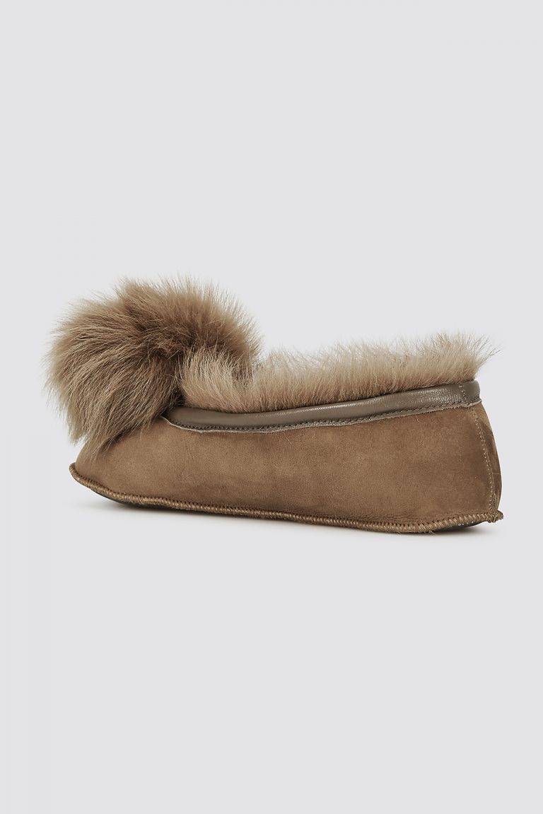 Brown Shearling Ballet Slippers - women | gushlow and cole - cell image 3