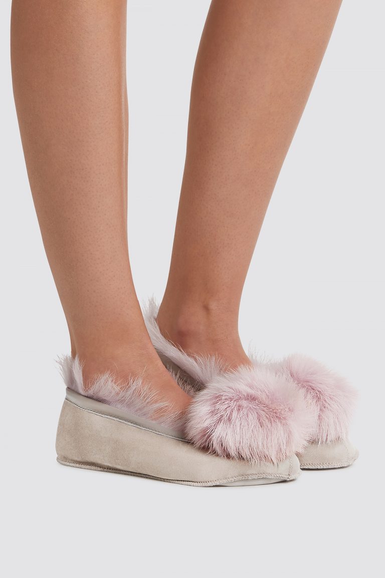 lavender Shearling Ballet Slippers - women | gushlow and cole - cell image 1