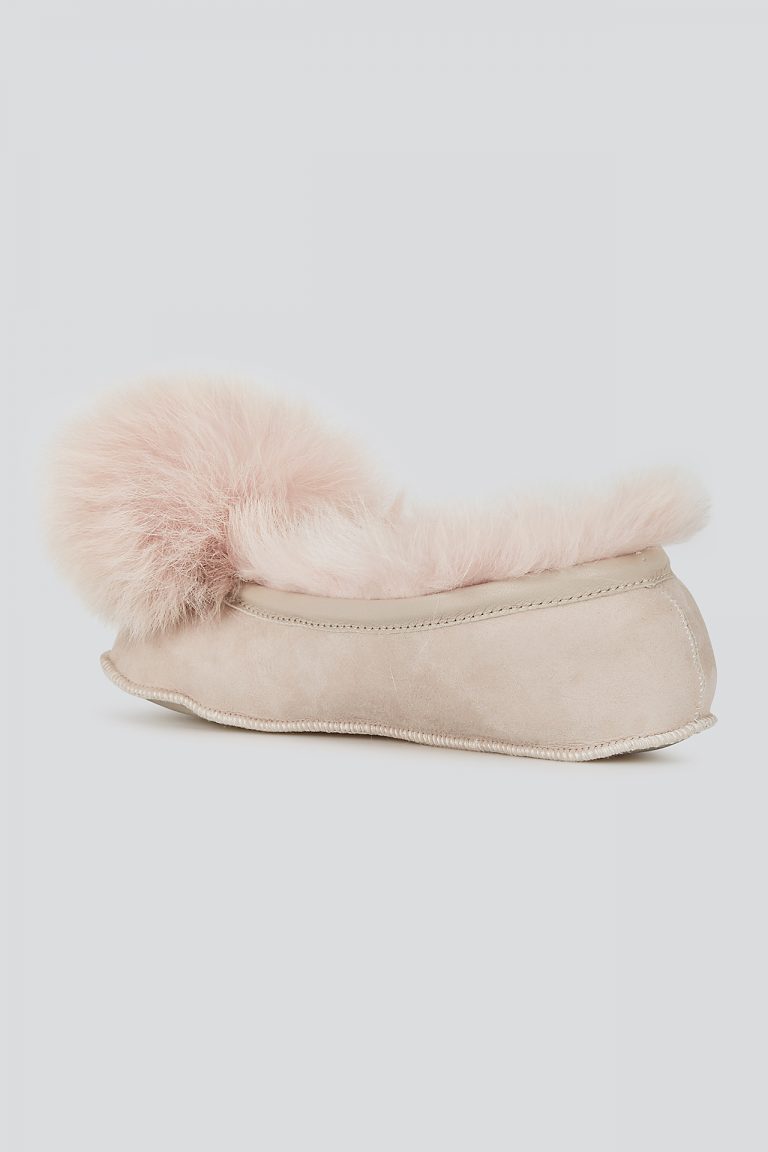 pink Shearling Ballet Slippers - women | gushlow and cole - cell image 3