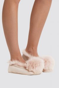 Loungewear pink Shearling Ballet Slippers - women | gushlow and cole - cell image 1