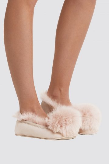 pink Shearling Ballet Slippers - women | gushlow and cole - cell image 1