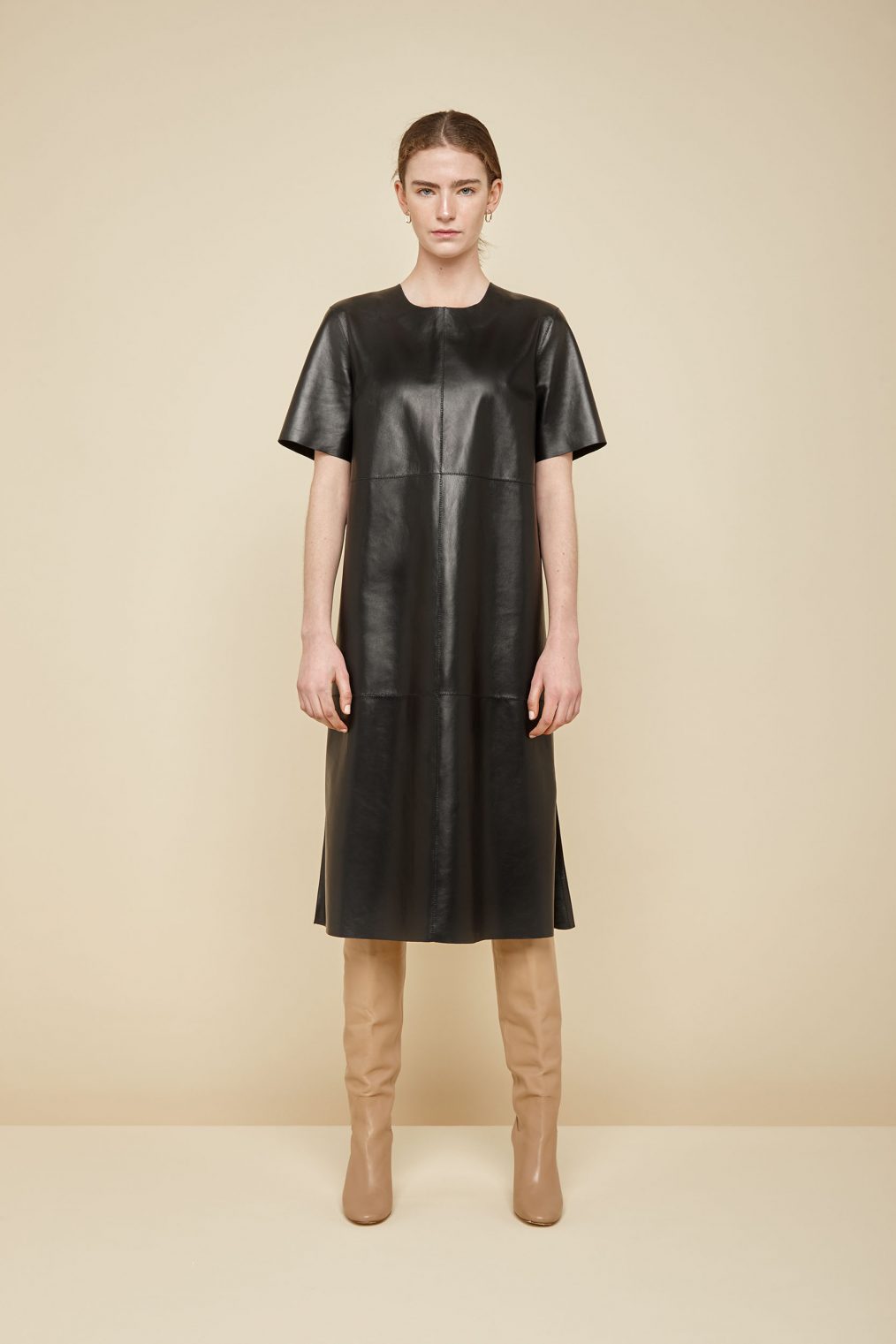 Black Leather T Shirt Dress | Women | Gushlow and Cole