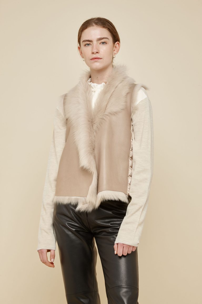 cream shearling and down gilet - women | gushlow and Cole - DRGWT-SAN - 40257