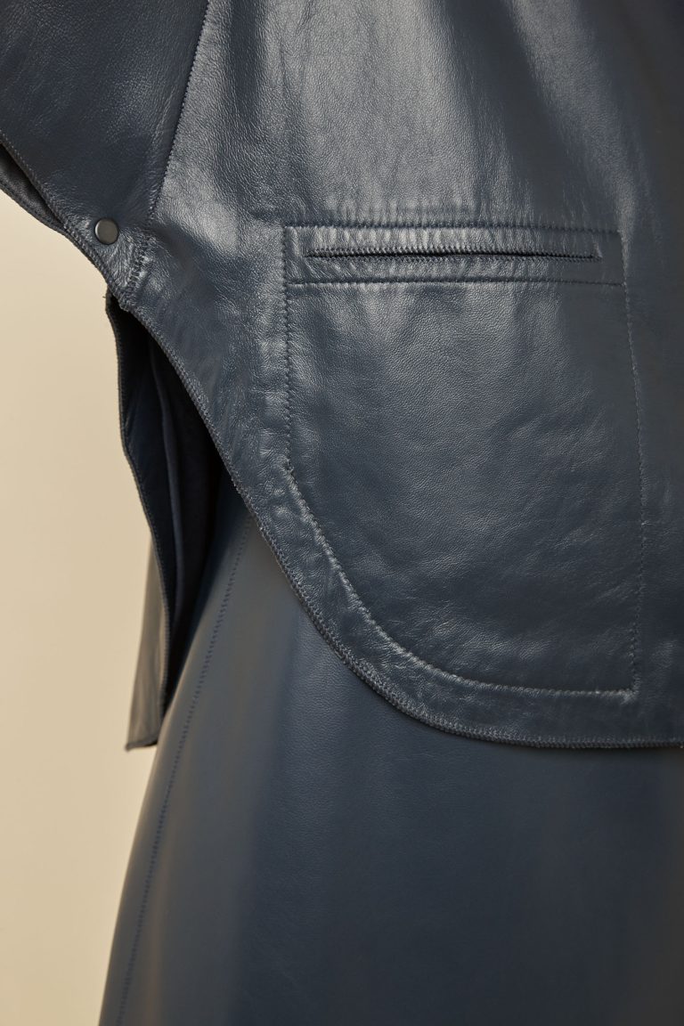 navy leather cape - women | gushlow and Cole - JCFNL0-NAV - 36765