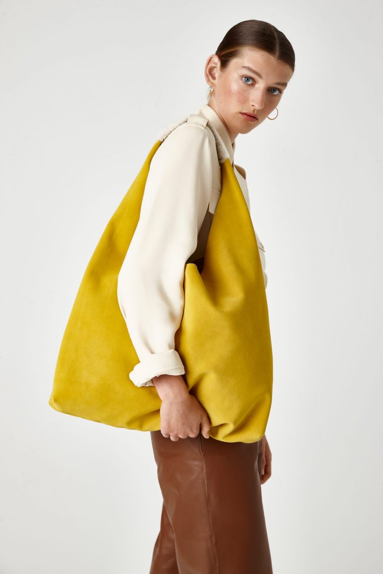 yellow suede slouch bag - women | gushlow & Cole - BLSLOC-SUN