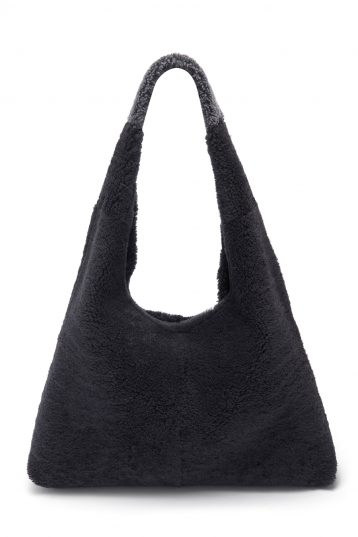 Shearling Bags - dark grey shearling slouch bag - women | gushlow & Cole - BMSLOE-GRA 2